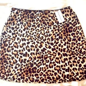 NWT Topshop Leopard Print Stretch Mini Skirt